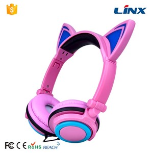 Venta caliente Lindo Glowing Cat Ear Fábrica OEM 85dB Niños Auriculares para Regalo - Product Image 3