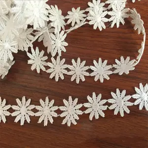 Groothandel band borduren patch-Daisy borduren kant applique hoofddeksels haarband ketting met kleine witte voor wedding party dress