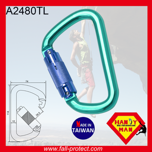 Mousqueton d'escalade en aluminium A2480TL - Conception à verrouillage par torsion pour l'escalade, la rigging et l'accès par corde - Product Image 5