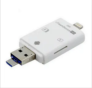 משלוח מדגם OTG כרטיס קורא USB דיסק און קי עם זיכרון כרטיס עבור Iphone ios אנדרואיד