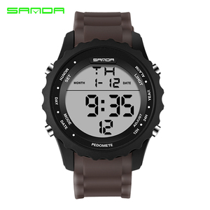 Multifunction Brand Chronograph Led Luminous Clock Silicone Strap Date Week <strong>Alarm</strong> 30m Waterproof Sports Men Sanda Watch - Product Image 4