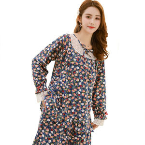 Pijama de algodón 100% <span class=keywords><strong>camisón</strong></span> de maternidad para mujer de talla grande transpirable verano ropa de dormir <span class=keywords><strong>lactancia</strong></span> amigable para primavera dulce - Product Image 3