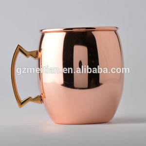 De acero inoxidable bañado Moscow Mule taza con manija color dorado - Product Image 1