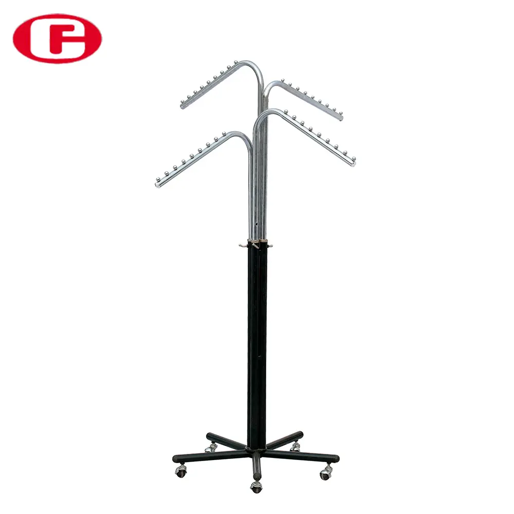 Chroom Metalen Draad Kleding Kledingstuk Display Stand Display Opknoping Voor Winkel