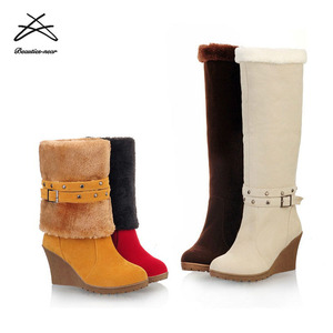 Botas de nieve de tacón alto para mujer, cálidas, duraderas, de buena calidad, para invierno, gran oferta, nuevo diseño