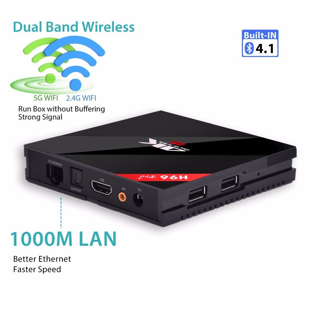 H96 Pro + TV BOX Android 6.0 HD RAM 3 GB ROM 32 GB Smart tv Wifi 2.4G y 5.0G Bluetooth 4.1