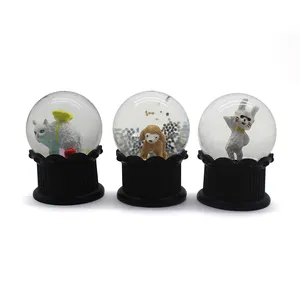 Cheap mini cat snow globes with 45mm water globe custom resin craft home decor mini animal snow globe home decor