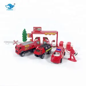 消防玩具金属消防车套装儿童汽车玩具