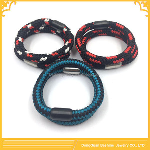 มาใหม่สีเขียวและสีดำด้ายผสมถักสร้อยข้อมือเชือกที่กำหนดเอง,เชือกสร้อยข้อมือแม่เหล็ก - Product Image 2