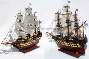 AZOV artesanías de Vietnam modelo de madera barco estilo náutico pintado grabado artesanía para decoración del hogar o regalo de negocios - Product Image 4