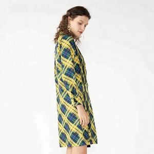 Damas primavera elegante <span class=keywords><strong>de</strong></span> la longitud <span class=keywords><strong>de</strong></span> la rodilla imprimir vendaje vestidos con mangas - Product Image 4