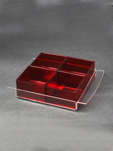 Bandeja de bocadillos de plástico rojo transparente para galletas y alimentos - Product Image 4