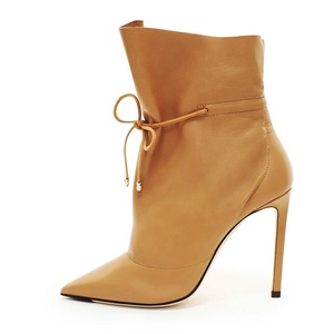 2019 <span class=keywords><strong>rouge</strong></span> Caramel Bout Pointu À Talons Hauts Bottines pour Les Femmes - Product Image 1