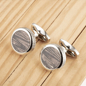 Marlary Tùy Chỉnh Mens Nổi Tiếng Swank Inlay Gỗ Cưới Khuy Măng Sét Thiết Kế Cá Nhân - Product Image 5