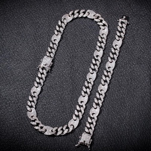 Glacé Hip Hop 18K <span class=keywords><strong>Or</strong></span> Chaînes <span class=keywords><strong>Grain</strong></span> <span class=keywords><strong>De</strong></span> <span class=keywords><strong>Café</strong></span> Cubain Lien Chaîne <span class=keywords><strong>Collier</strong></span> Deux Tons Pour Hommes Bijoux Chaînes <span class=keywords><strong>Collier</strong></span> - Product Image 6