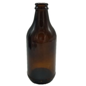 Botella de Cerveza Redonda de Vidrio Ámbar de 300 ml, Gruesa y Comprimida, con Serigrafía y Logotipo Personalizado - Product Image 4