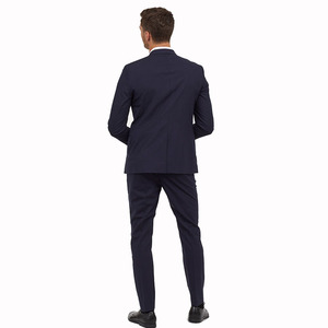Ultimo Modello <span class=keywords><strong>Completo</strong></span> da <span class=keywords><strong>Uomo</strong></span> <span class=keywords><strong>Blu</strong></span> <span class=keywords><strong>Scuro</strong></span> 3 Pezzi Slim Fit Giacca Pantalone per Matrimonio Stile Italiano - Product Image 3