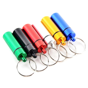 Waterproof Aluminum Travel Pill Holder Keychain Portable Mini Pill Box Case Bottle Container