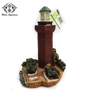 Kustlijn Landschap Zeekust Toren Hars Ambachtelijke Hars Vuurtoren Beeldjes Decoratie Voor <span class=keywords><strong>Aquarium</strong></span> Fish Tank - Product Image 4