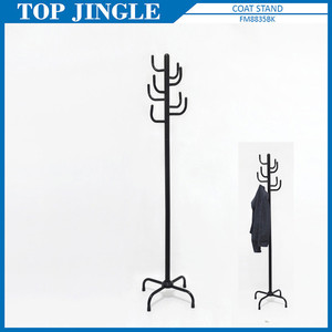 ราวแขวนเสื้อโลหะทรงกลมสีดำรางเดียวขยายได้ - Product Image 5