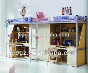 Moderne, unique forte <span class=keywords><strong>lit</strong></span> superposé en métal avec <span class=keywords><strong>bureau</strong></span> pour l'usine et dortoir de l'école - Product Image 1