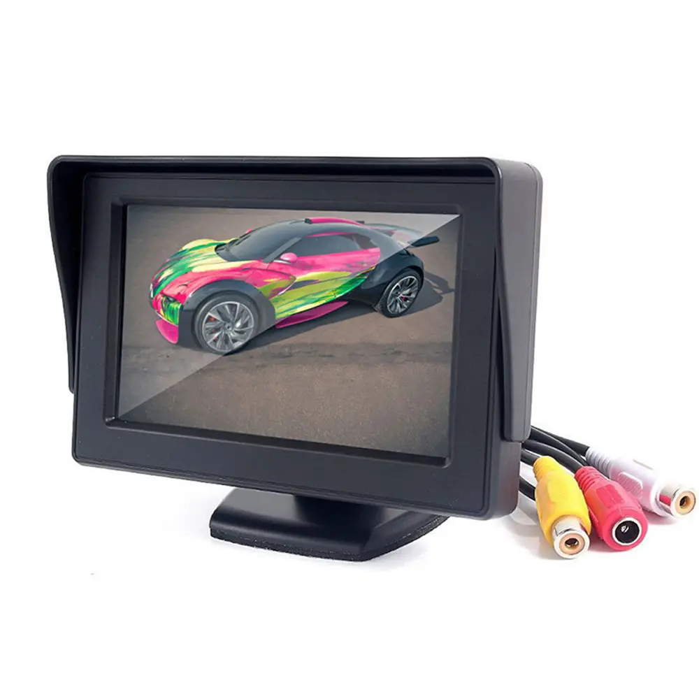 UPsztec 4.3 "TFT Kleuren LCD Car Monitoren Reverse Achteruitkijkspiegel 16:9 <span class=keywords><strong>Auto</strong></span> Monitor Camera DVD VCD 2 Video-ingang