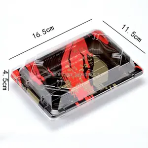 Rechthoek Sushi Doos PS Plastic Sushi Container met Antifog Clear Deksel