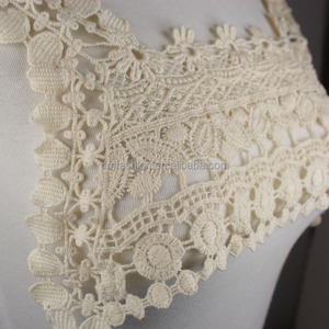 女性のドレスのための卸売白刺繍綿かぎ針編みレースの襟 - Product Image 3