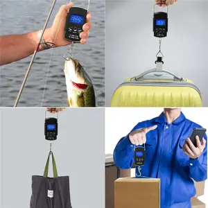 Portable Electronic Scale 50Kg Digital Bagasi Skala Hook Ikan Skala dengan 100 Cm Penggaris