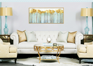 <span class=keywords><strong>Peinture</strong></span> à l'huile de paysage d'<span class=keywords><strong>arbre</strong></span> riche en or faite à la main sur toile pour la décoration de chambre peinte à la main bleu ciel abstrait <span class=keywords><strong>arbre</strong></span> <span class=keywords><strong>peinture</strong></span> murale - Product Image 5