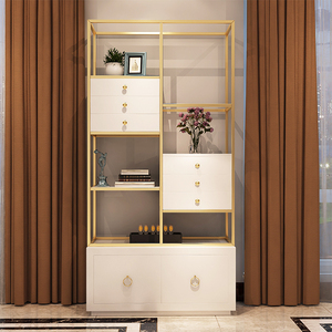 Simple Style Backless <strong>Bookshelves</strong> 70 Inch <strong>Tall</strong> White Open Back Display Bookcase Gold Metal Frame Multifunctional Bookshelf - Product Image 4