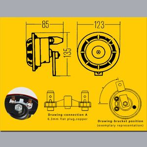 CHSKY <strong>Klaxon</strong> Car <strong>Horn</strong> 118db Trumpet Universal Red Dual Tone <strong>Horns</strong> Car Accessories 12 Metal Iron 12V Multi-tone &amp; Claxon <strong>Horns</strong> - Product Image 6