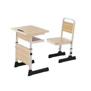 china height adjustable attached school desk and chair