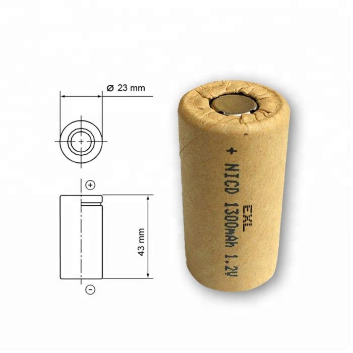 NiCd batterie 1.2V 1300mAh SC nickel-cadmium Ni-cd Sous C taille batterie rechargeable pour outil électrique