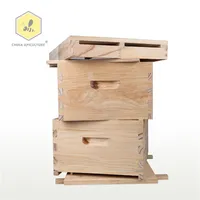 Herramientas de apicultura, 10 marcos de madera de abeto, dos niveles, Langstroth, colmena con techo de Metal para Apicultura