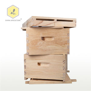 Perlebahan Alat 10 Frame Cemara Kayu Dua Tingkat <span class=keywords><strong>Langstroth</strong></span> Sarang Lebah dengan Atap Logam untuk Peternakan Lebah - Product Image 1