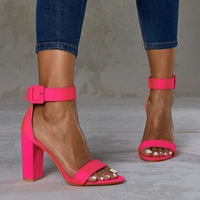 Sandales à talons hauts sexy pour femmes, couleur fluorescente CSS527, talon épais, chaussures pour femmes