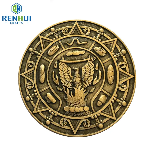 הפופולרי ביותר זול custom נשר עתיק פליז זהב איחוד האמירויות הערביות כהה reenlistment 1804 אתגר מטבעות