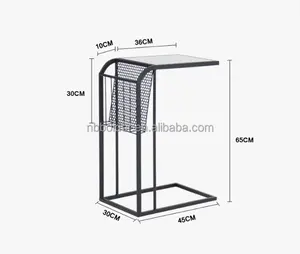 Современная гарантия качества, низкая цена, декоративный прямоугольный металлический черный диван, боковой столик для рекламных продаж