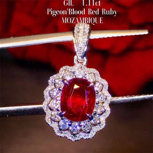 Collier en or 18 carats SGARIT avec diamant véritable d'Afrique du Sud, <span class=keywords><strong>rubis</strong></span> rouge sang de pigeon naturel non traité de 1,11 carat, <span class=keywords><strong>bijoux</strong></span> en pierres précieuses - Product Image 5