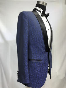 Set da sposa stampato personalizzato SEDBOJ per uomo giacca blu e pantaloni neri abiti da festa lunghi per sartoria e occasioni - Product Image 3