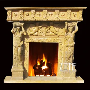 Classic Design Elegant sandstone fireplace