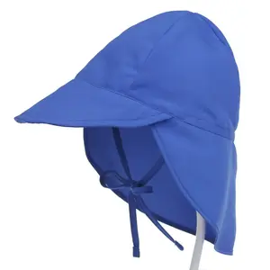 Topi Renang Bayi Balita UPF 50 + Perlindungan UV, Topi Matahari Dapat Disesuaikan dengan Penutup Leher