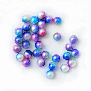 Meilleurs prix perles arc-en-ciel perles en plastique multicolore fausse perle 6mm sans trou perle ronde Abs perles en vrac acrylique en vrac - Product Image 2