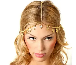 Nieuwe Vrouwen Metalen Bladeren Kwasten Hoofdband Mode Hoofd Chain Haar Sieraden