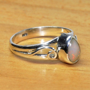 Anillos de Plata de Ley 925 al por mayor, joyería hecha a mano de ópalo Etíope para mujer, anillo Chapado en plata de último diseño - Product Image 2