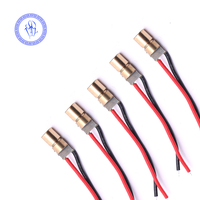 Lumière avec Diode à points Laser rouge, Module de 6mm 650nm, lumière de tête en cuivre, 5mw 3V