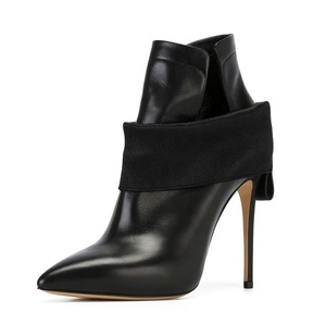 Vente en gros de bottes <span class=keywords><strong>élastique</strong></span>s à la cheville noires pour banquet pointues - Product Image 1