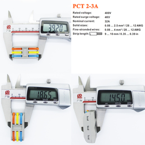 PCT2-3 Ignifuge Sans Vis à Connexion Rapide 3 en 3 Pôle L + <span class=keywords><strong>E</strong></span> + N Connecteurs de Bornier - Product Image 6