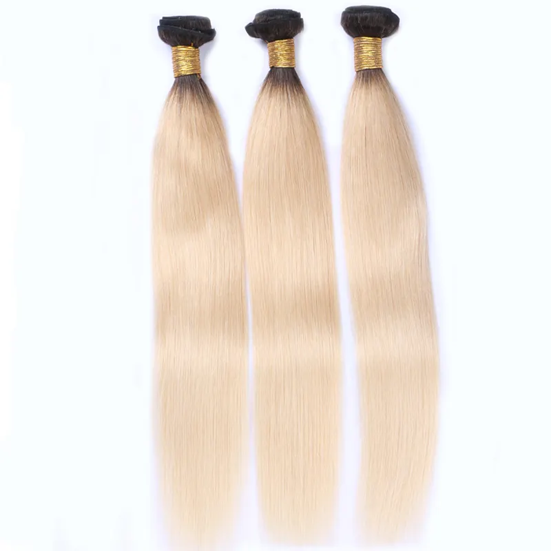 Rusia Perawan Straight #1B/613 Rambut Gelombang Bundel 10-24 Inch Panjang Terakhir Rambut Manusia